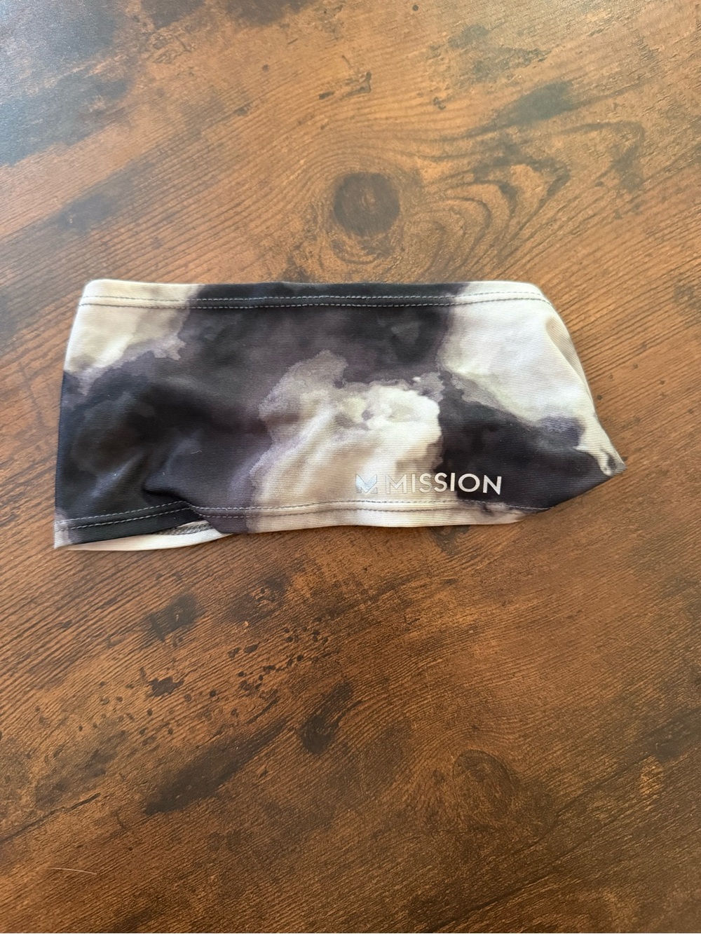 Mission Tie-Dye Cooling Headband - Black & Cream
